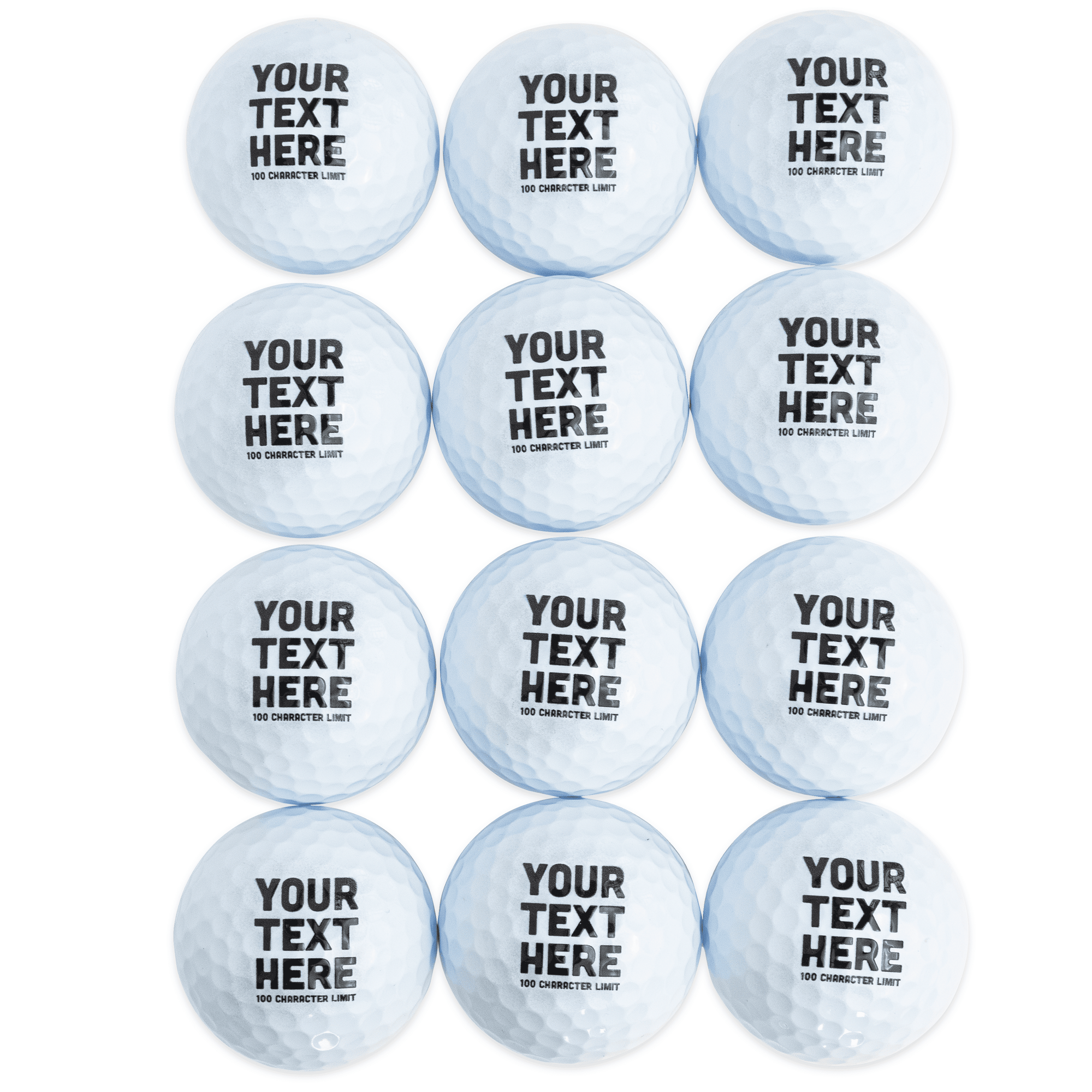 Custom Printed Golf Balls, Sleeve of 3 or One Dozen