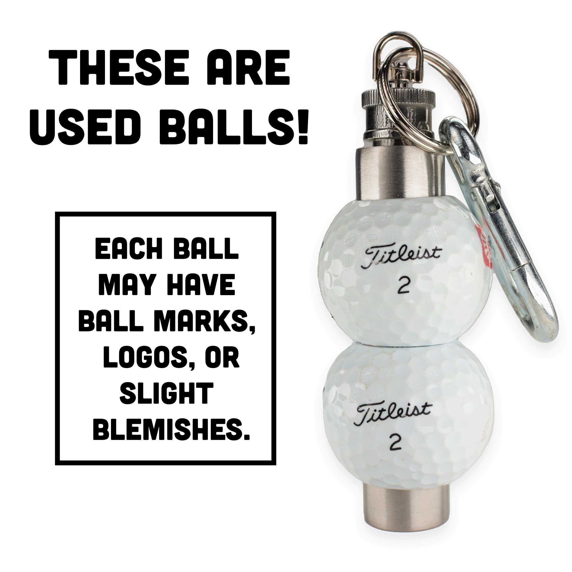 Titleist Golf Ball Flask, 1.5oz, made from Real Titleist Balls