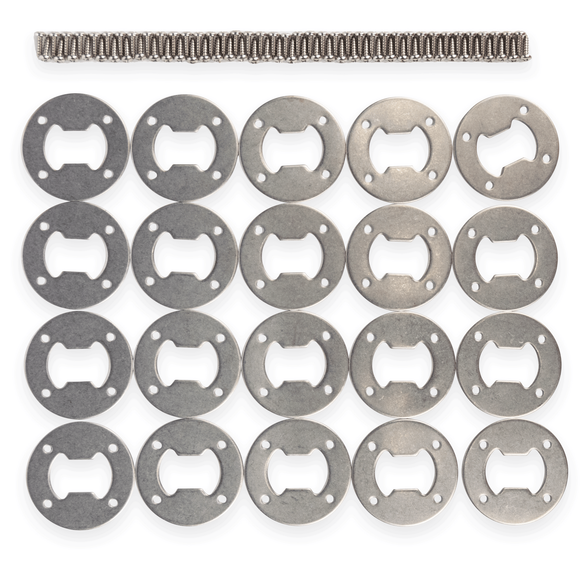 Bottle Opener Plate 2" and Fasteners, Puck Bottle Opener Kit