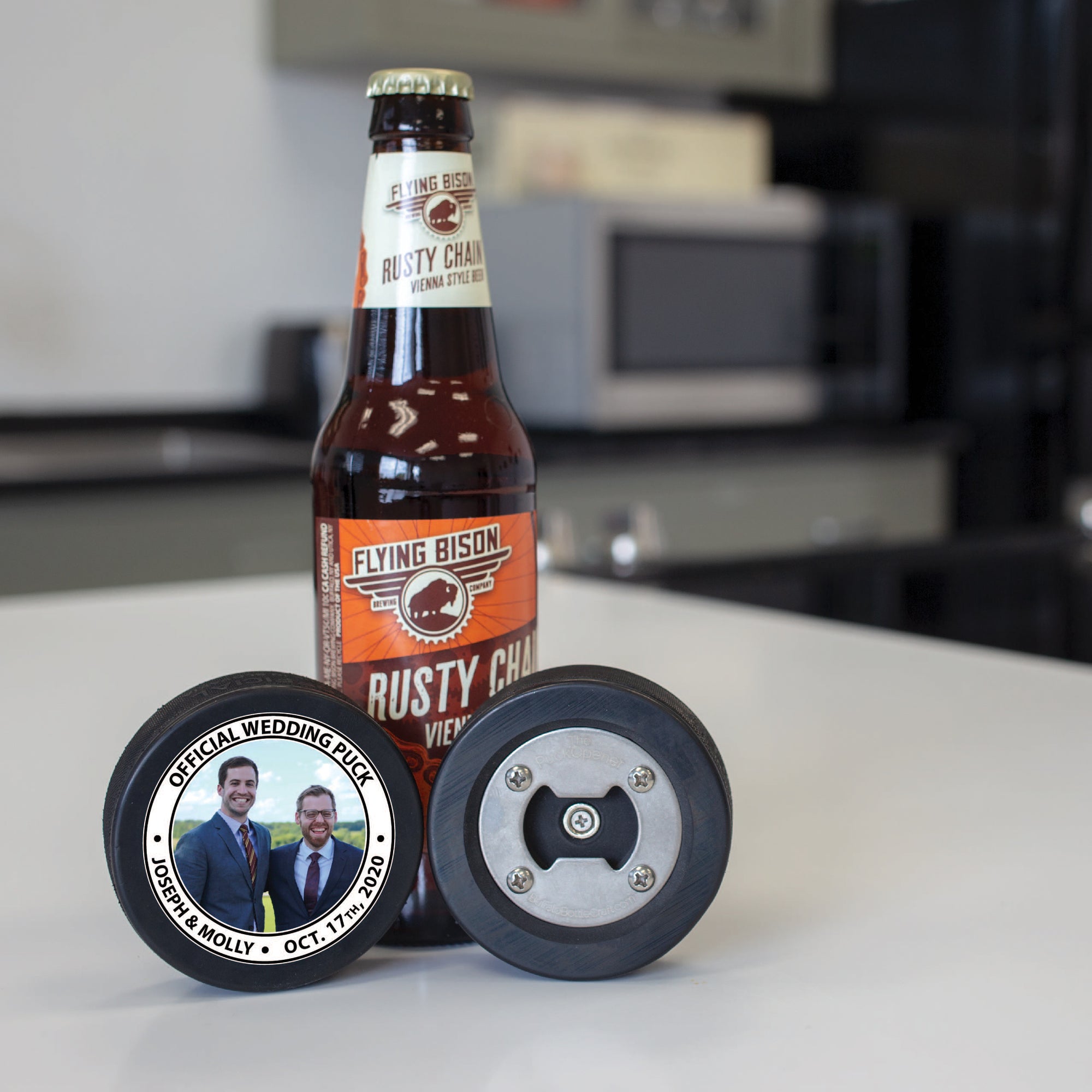 Groomsman & Best Man Gifts, Hockey Puck Bottle Opener