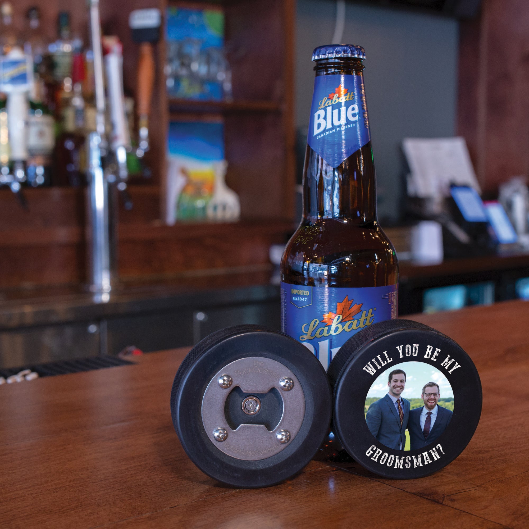 Groomsman & Best Man Gifts, Hockey Puck Bottle Opener