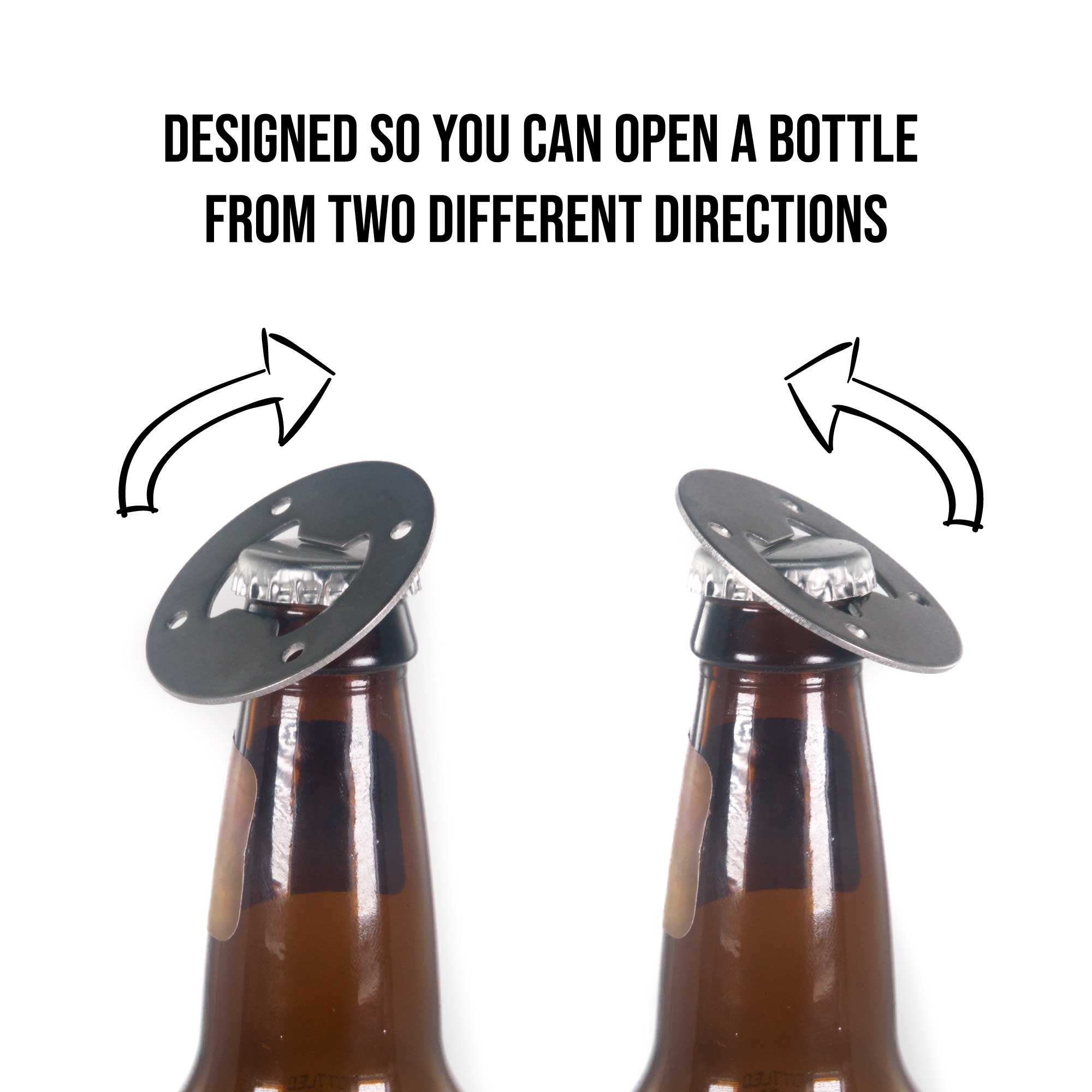 Bottle Opener Plate 2" and Fasteners, Puck Bottle Opener Kit