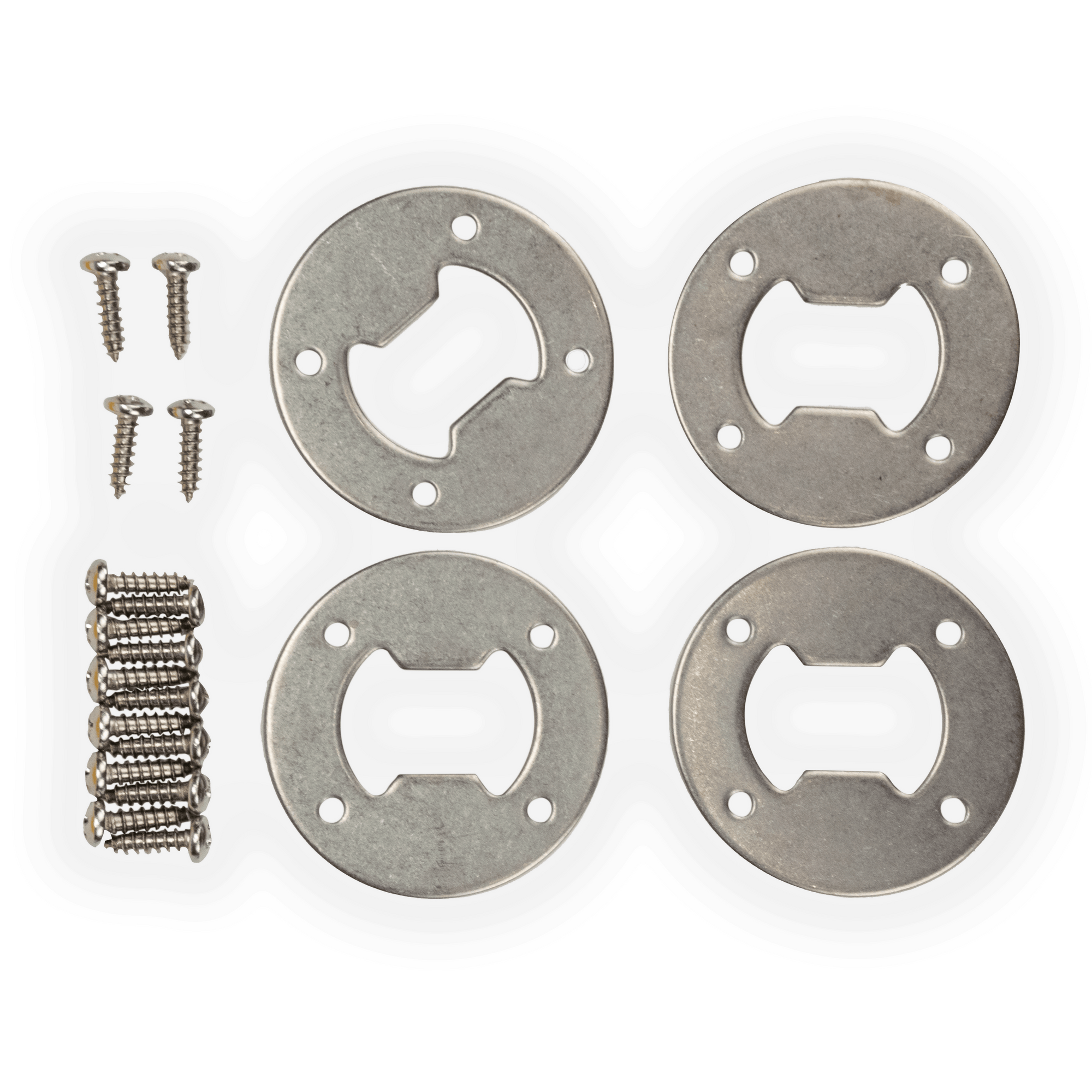 Bottle Opener Plate 2" and Fasteners, Puck Bottle Opener Kit
