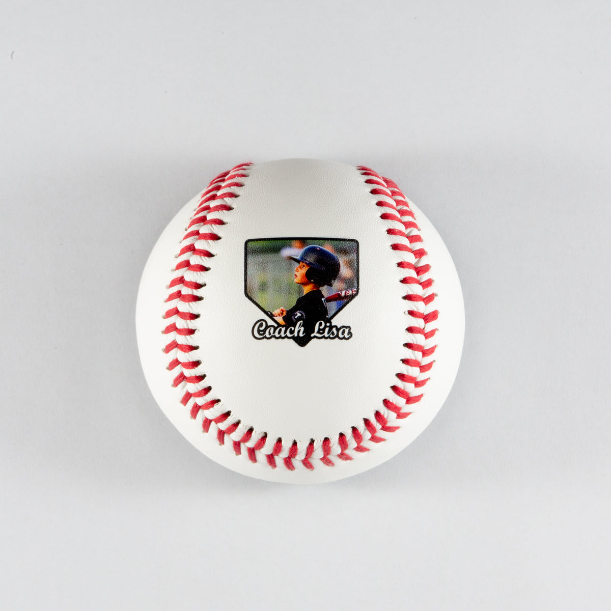 Printed Baseball with Home Plate Coach Photo Design 