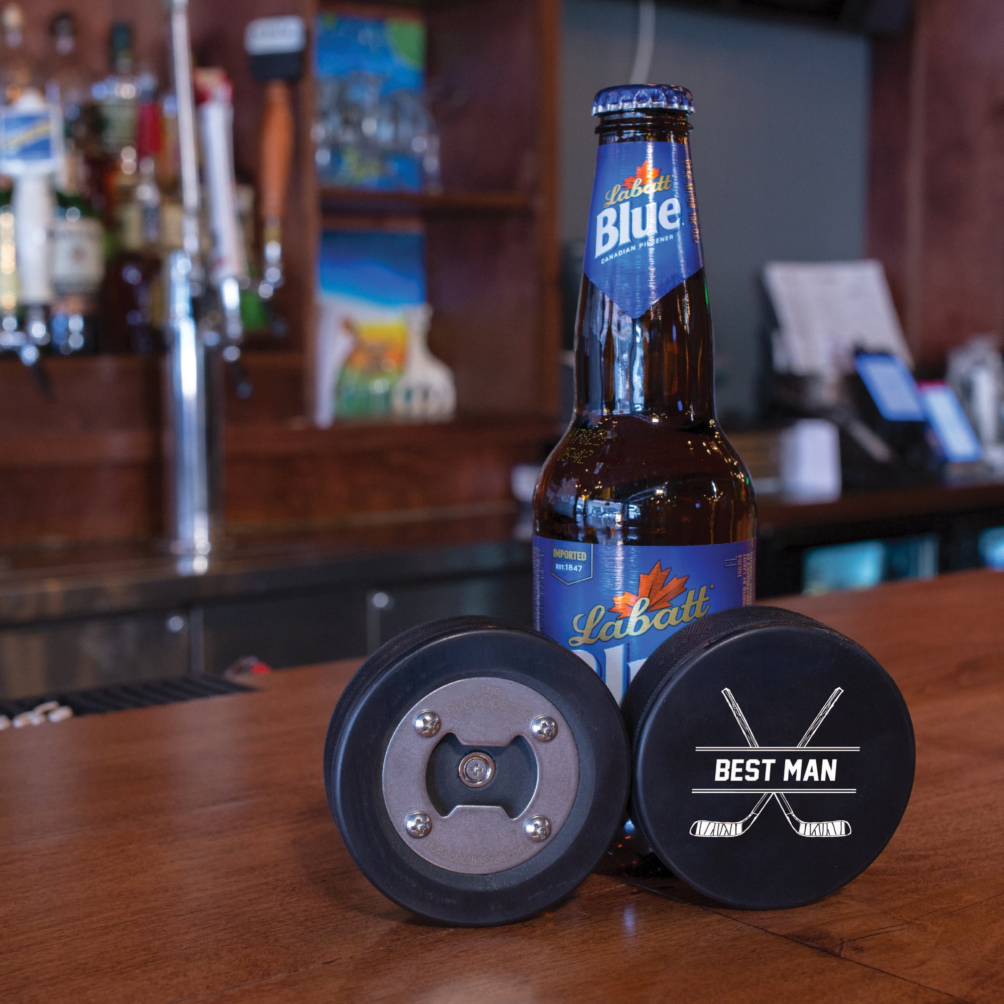 Groomsman & Best Man Gifts, Hockey Puck Bottle Opener