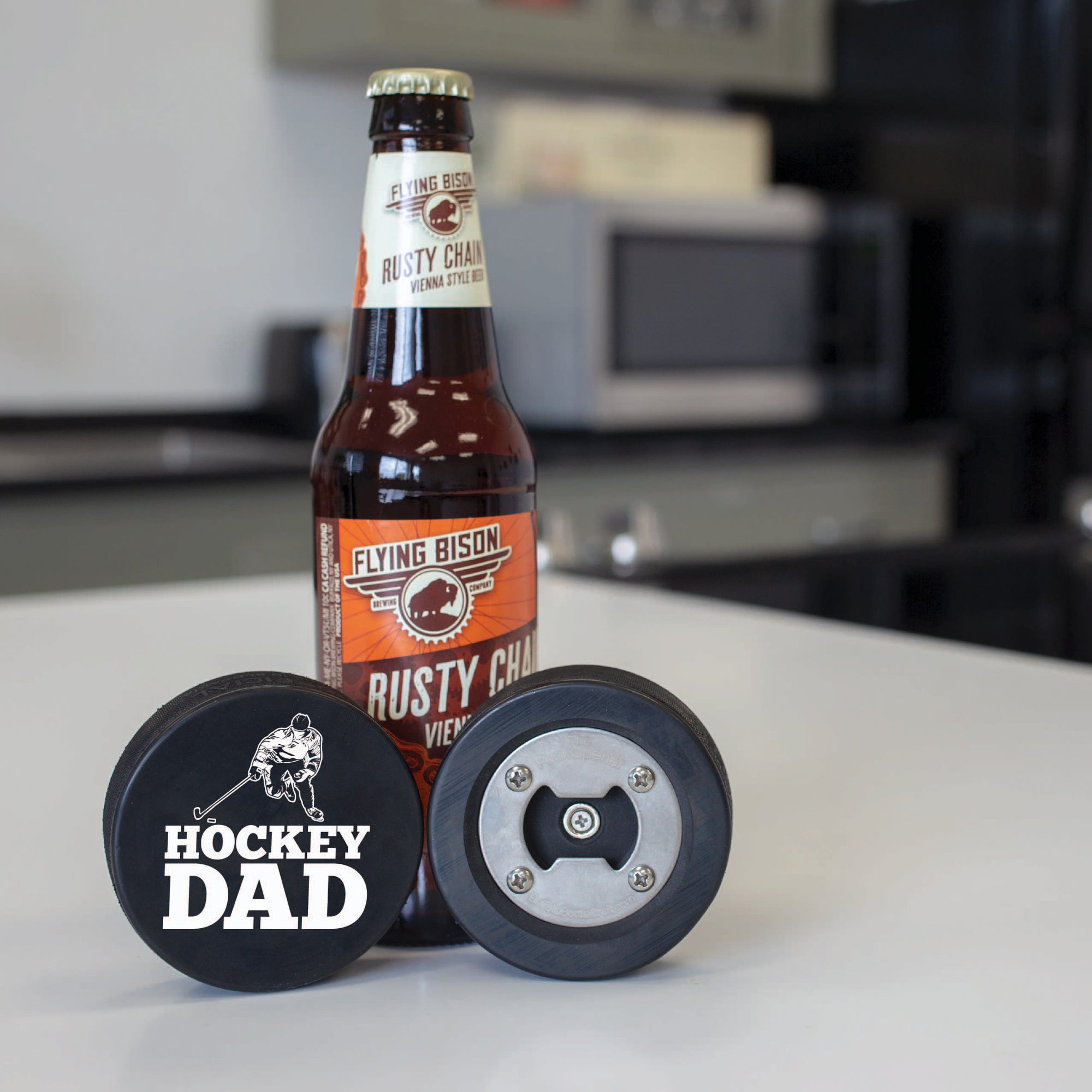 Hockey Puck Bottle Opener, Dad & Father's Day Gifts