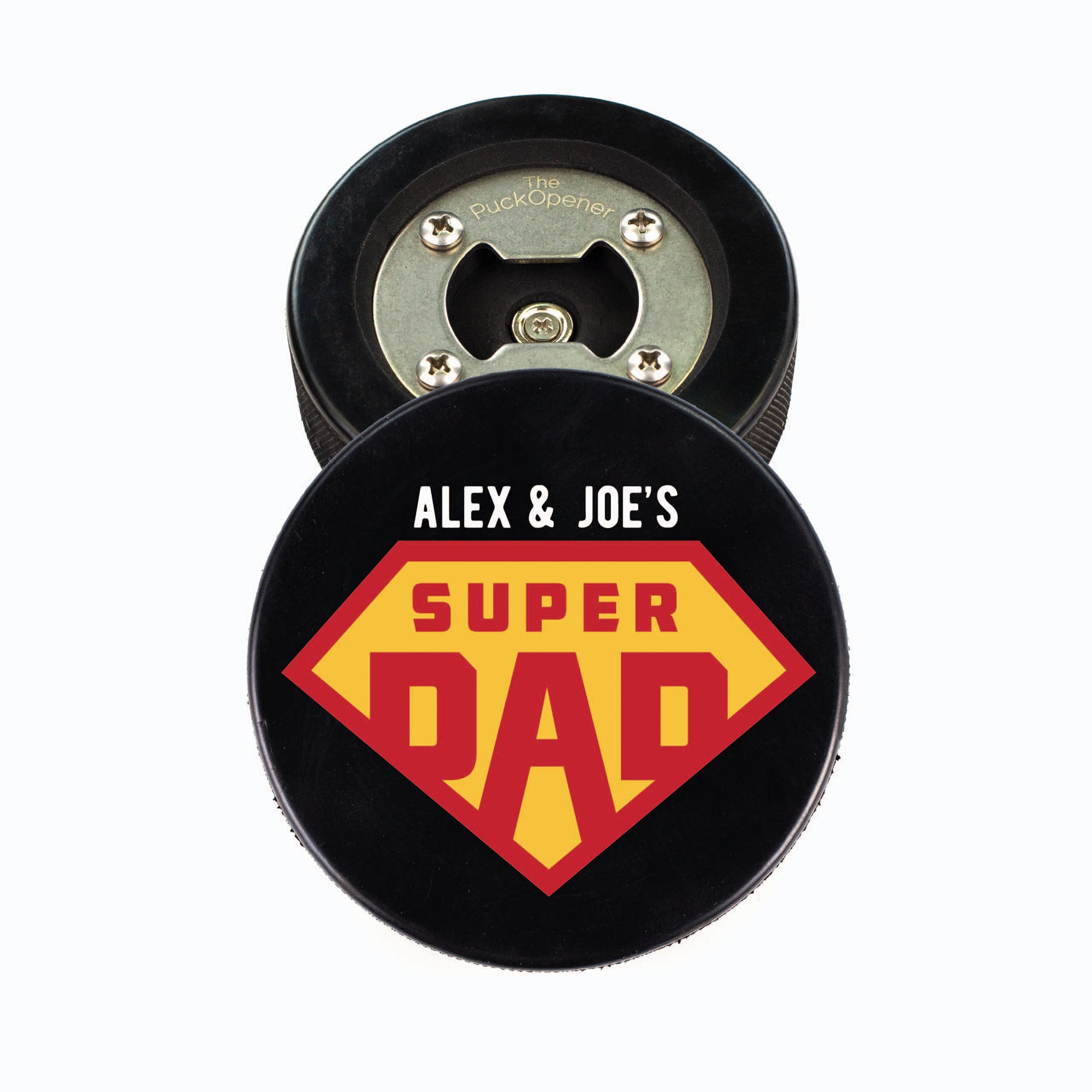 Hockey Puck Bottle Opener, Father's Day Line Personalize