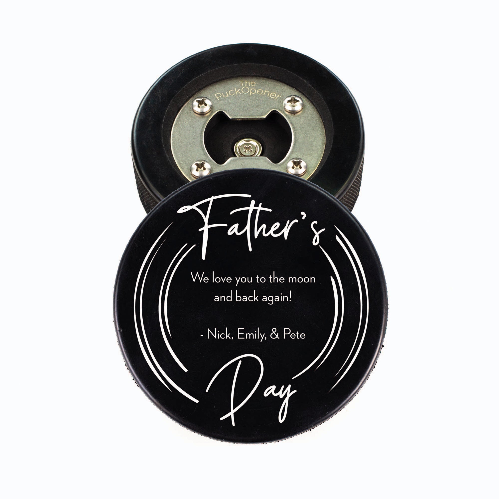 Hockey Puck Bottle Opener, Papa Bear Personalize