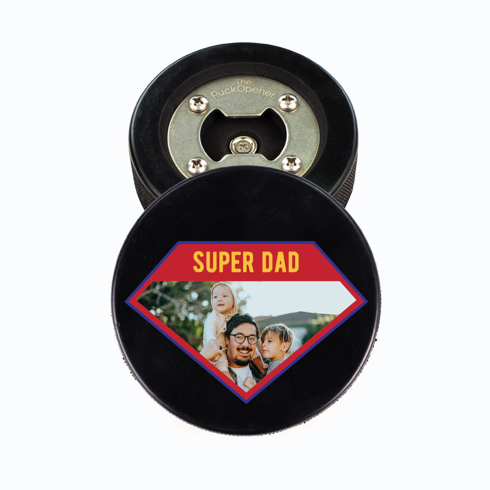 Hockey Puck Bottle Opener, Papa Bear Personalize