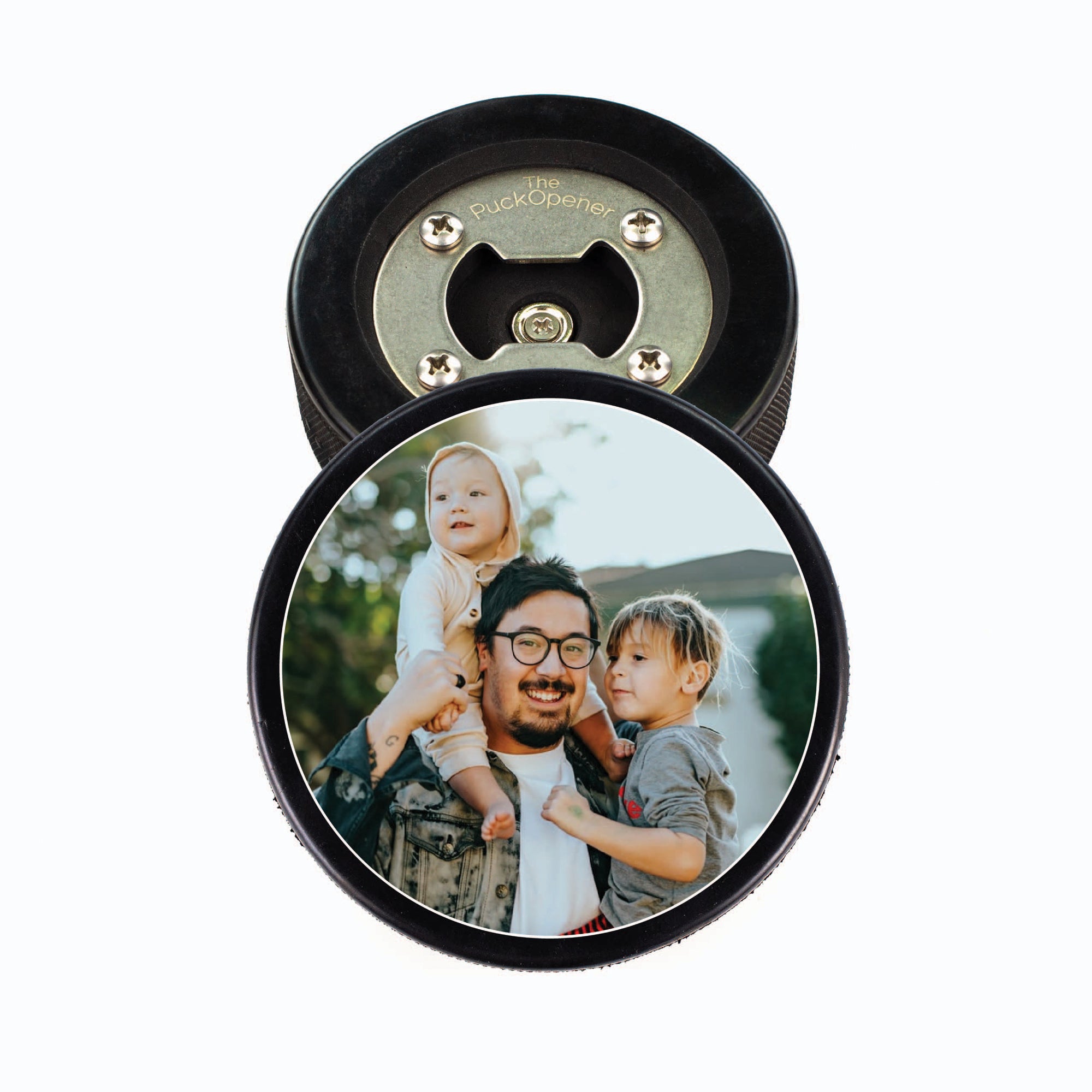 Hockey Puck Bottle Opener, Papa Bear Personalize