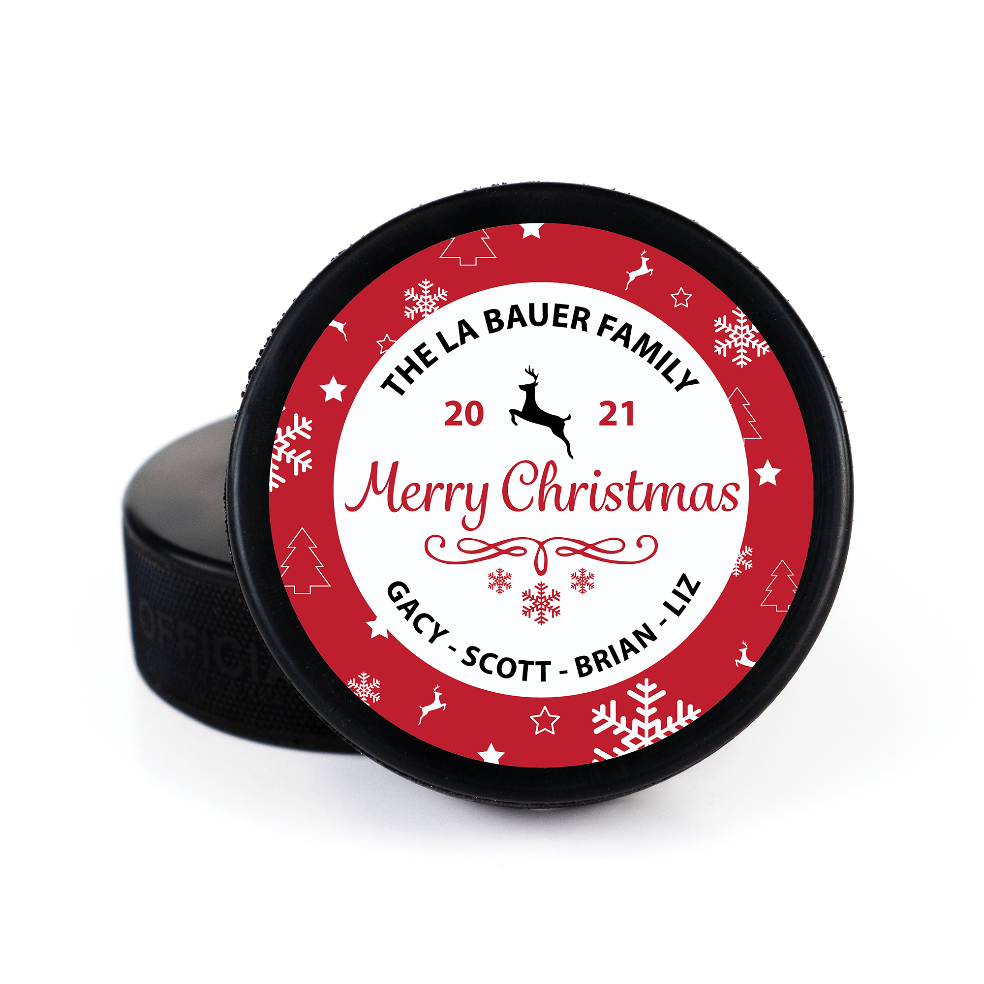 Merry Christmas, Printed Puck