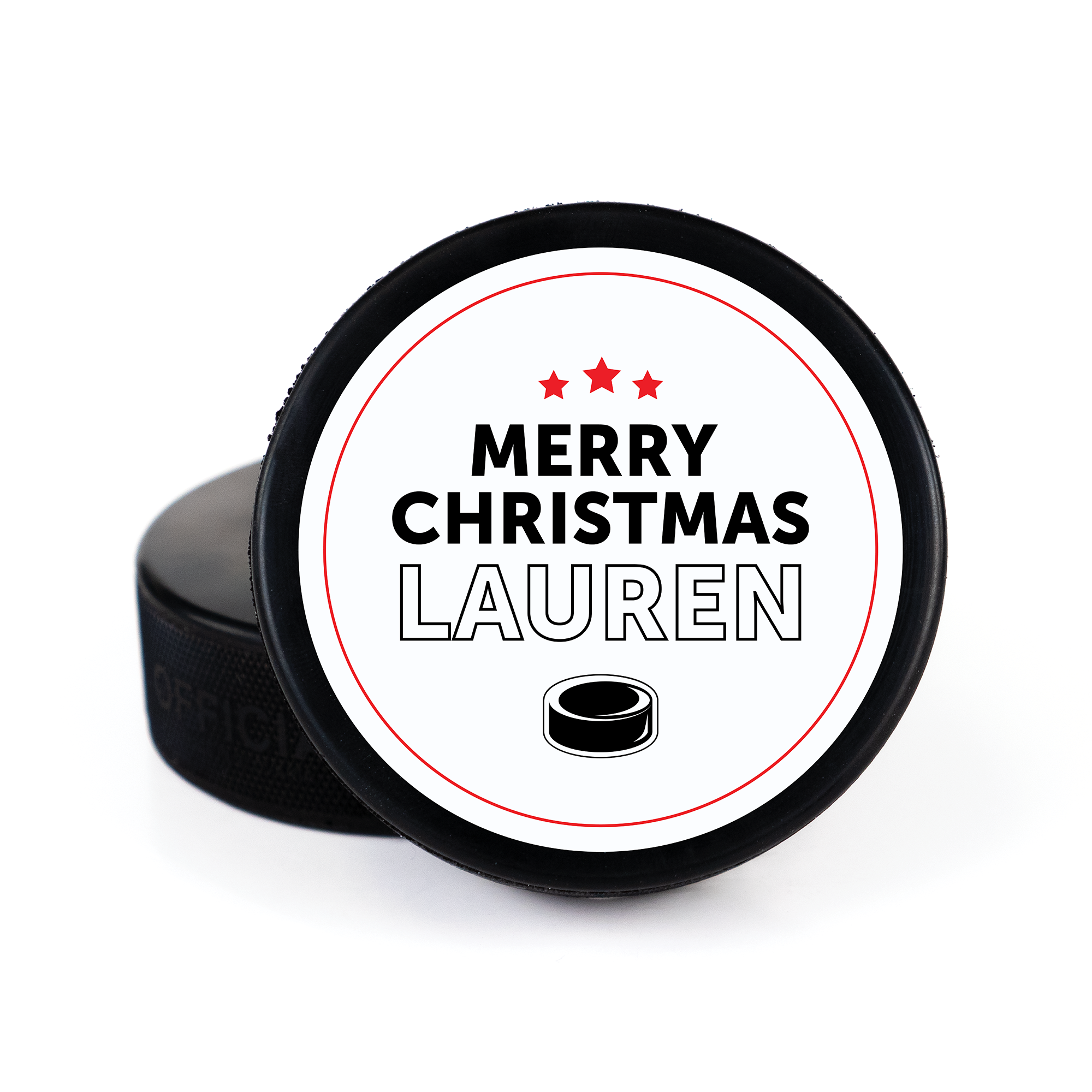 Merry Christmas, Printed Puck