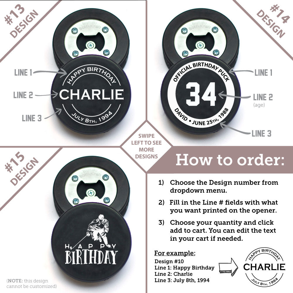Hockey Puck Bottle Opener, Birthday Gifts
