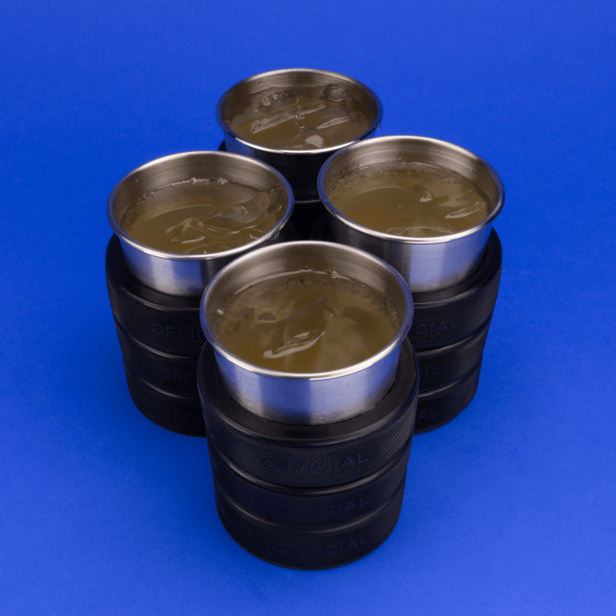 Hockey Puck Rocks Glass