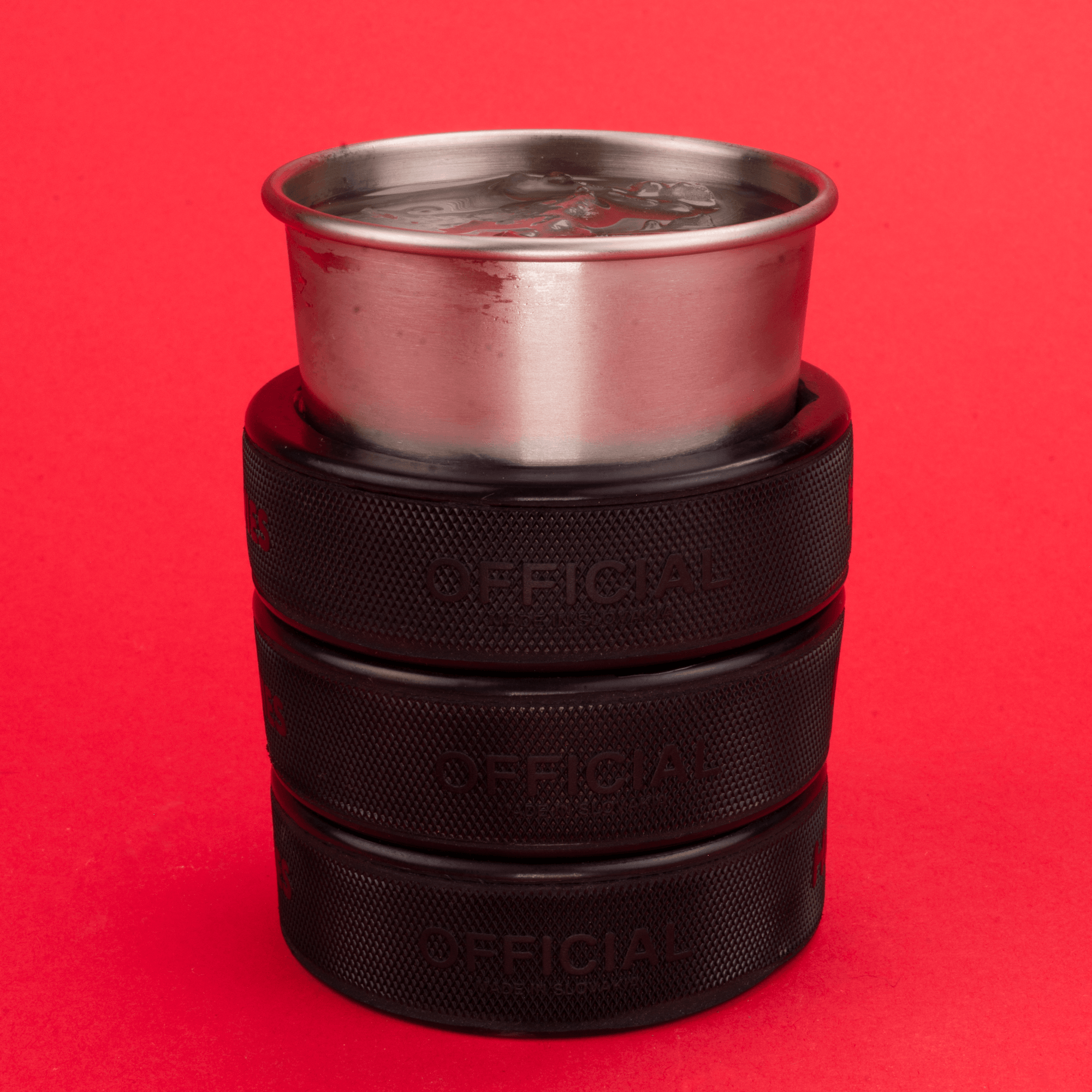 Hockey Puck Rocks Glass