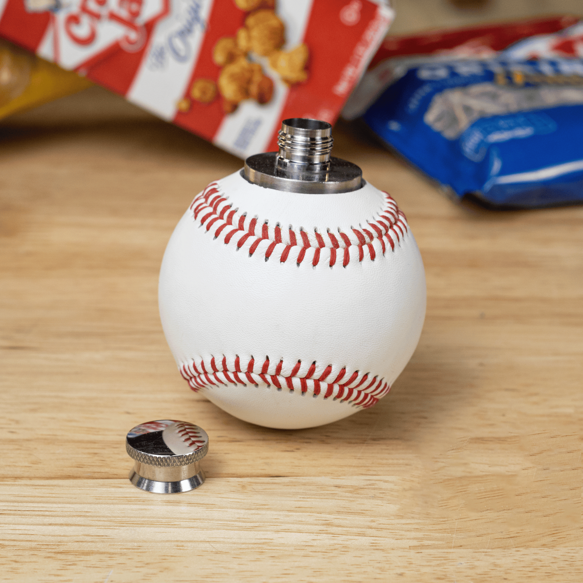 Baseball Flask, Made from a Real Baseball