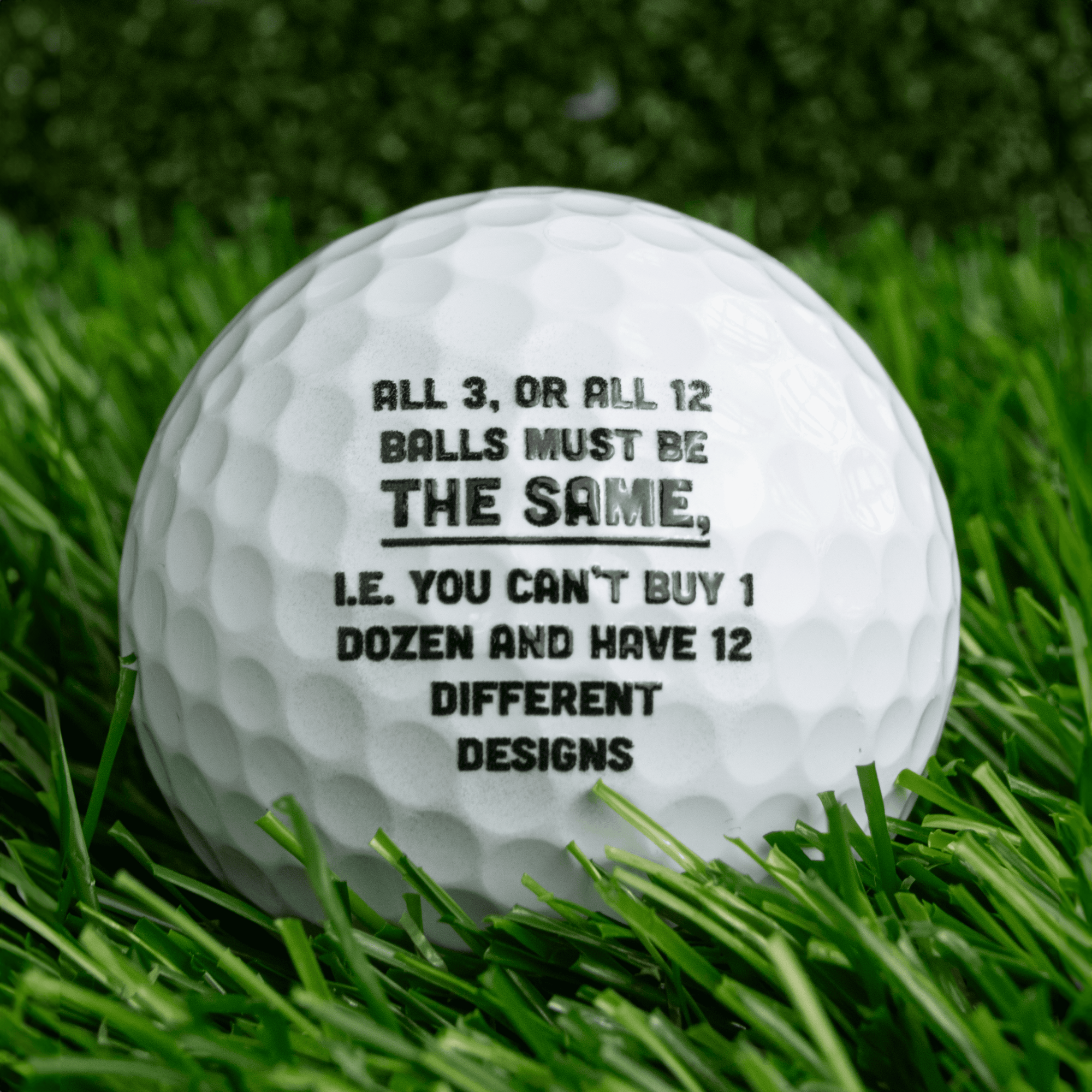Custom Printed Golf Balls, Sleeve of 3 or One Dozen