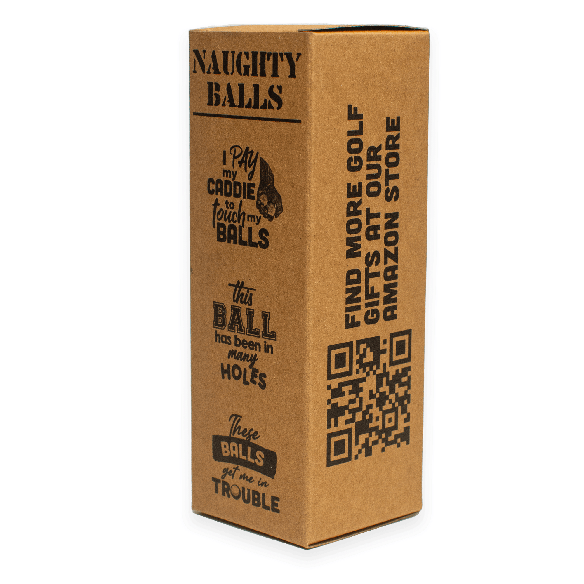 Naughty Balls, Golf Jokes Printed on Golf Balls, Egg Carton Packaging