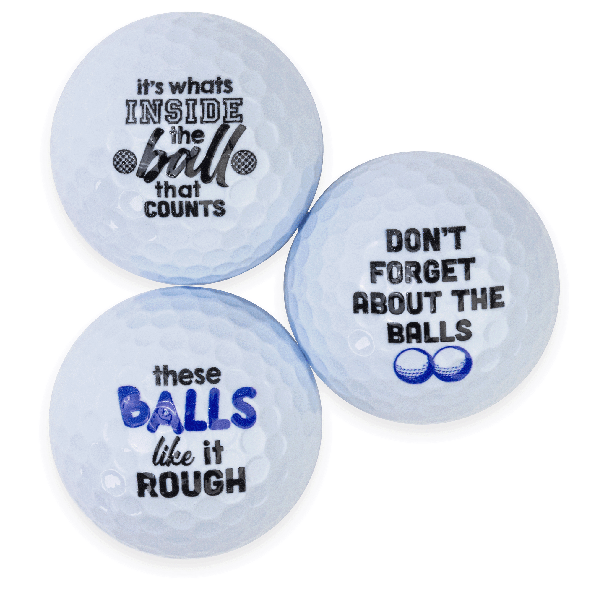Naughty Balls, Golf Jokes Printed on Golf Balls, Egg Carton Packaging