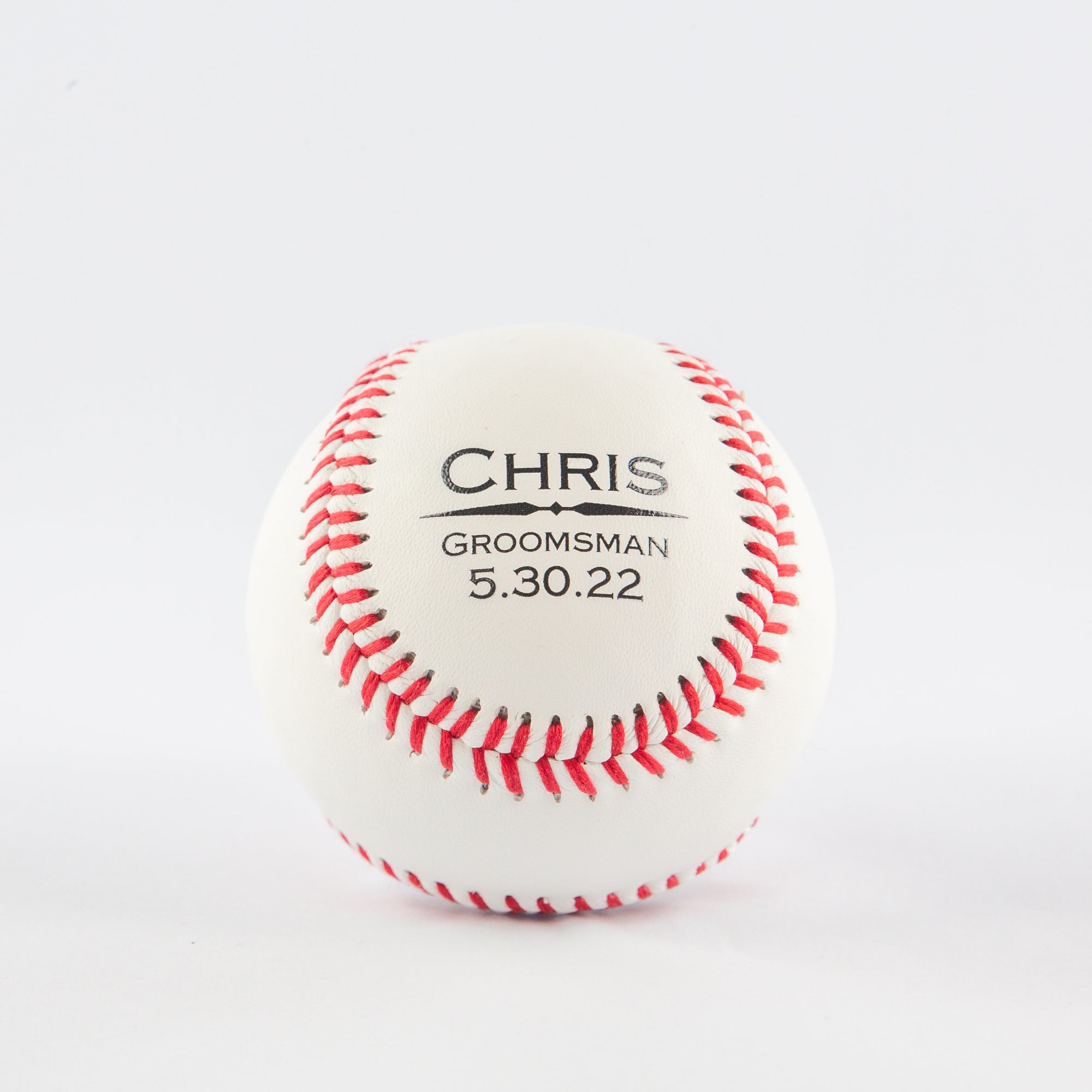 Printed Baseball with Name, Groomsmen, Wedding Date Design