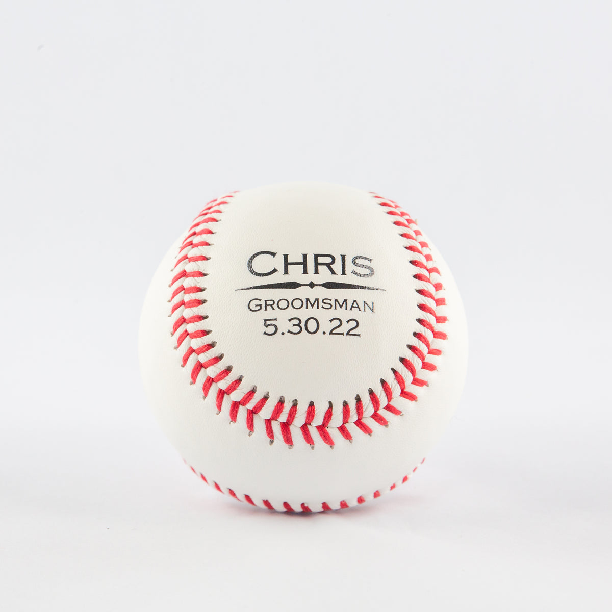 Printed Baseball with Name, Groomsmen, Wedding Date Design