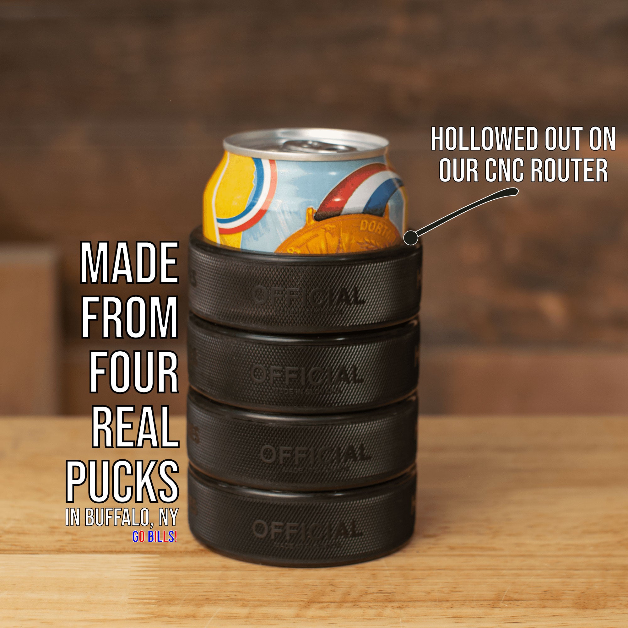 Hockey Puck Can Cooler, Puck Coozie - Buffalo BottleCraft