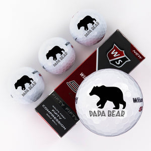 Printed Golf Ball with Papa Bear Design
