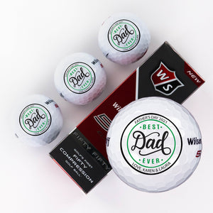 Printed Golf Ball with Circle Best Dad Ever Personalization Design