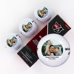 Printed Golf Ball with Half Circle Photo with Message Design