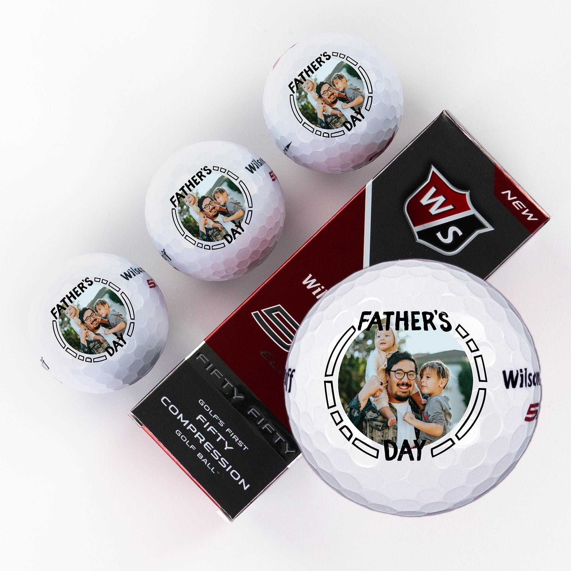 Printed Golf Ball with Father's Day Pattern Photo Design