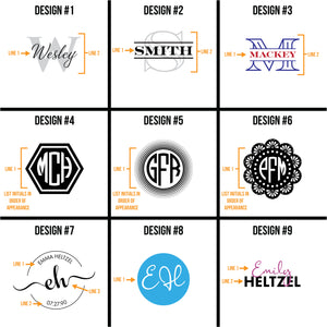 Design Grid with Design 1 through 9