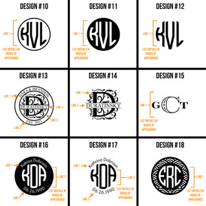 Design Grid with Design 1 through 9