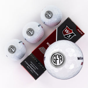 Three Piece Golf Balls with Circle Layers Monogram Design