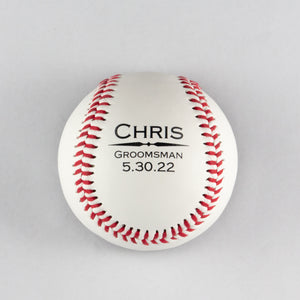 Baseball Opener with Name, Wedding Party Role, Wedding Date Design