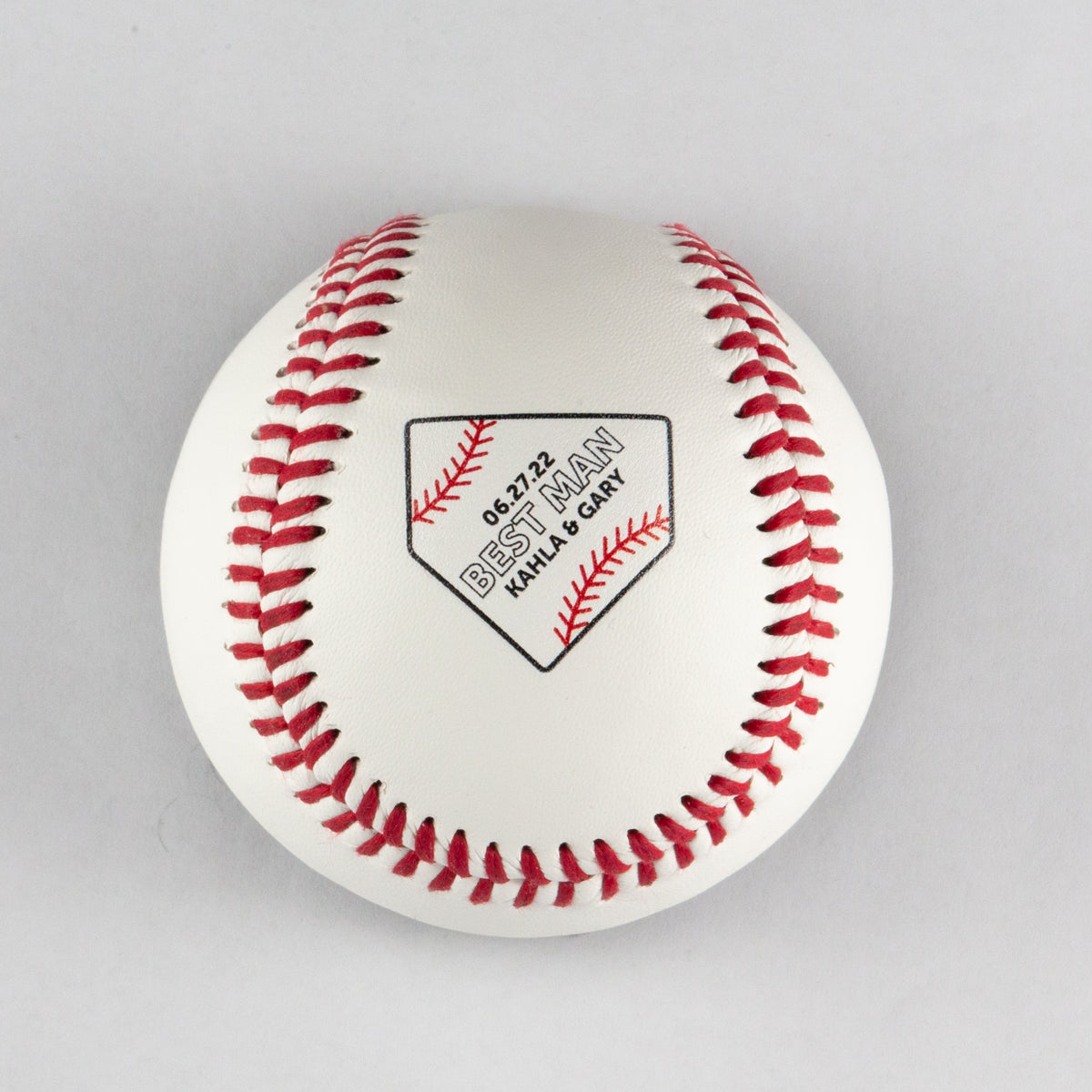 Baseball Opener with Home Plate, Couple Names, Wedding Party Role, Wedding Date Design