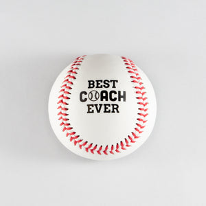 Printed Baseball with Best Coach Ever Design 