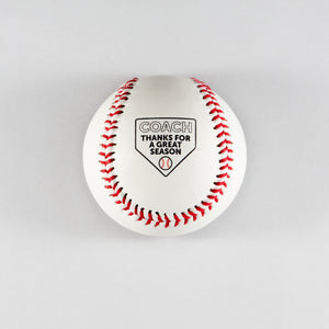 Printed Baseball with Coach Thanks for a Great Season Design 