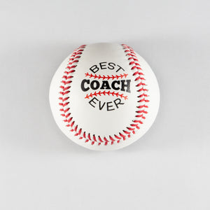 Printed Baseball with Best Coach Ever Design 