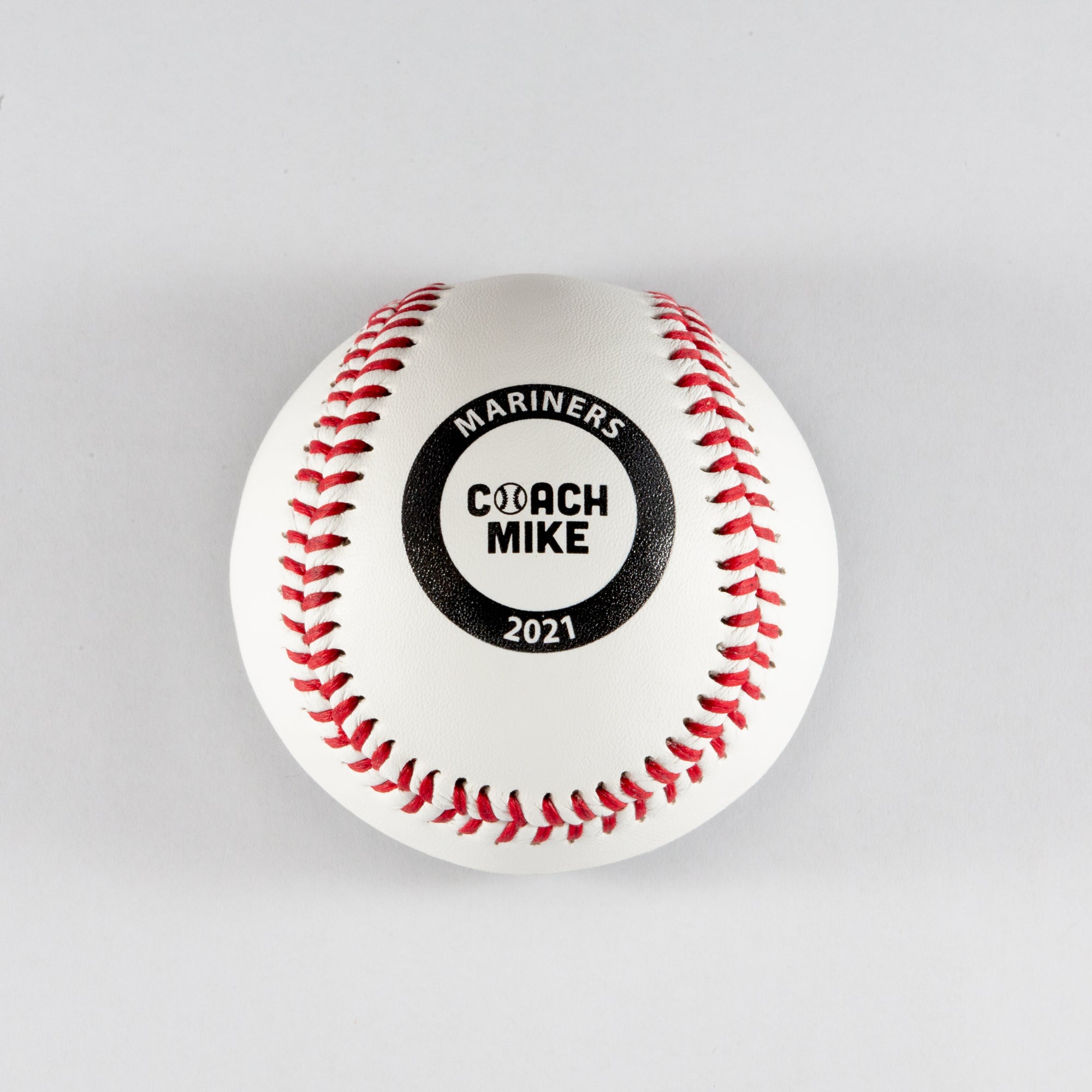 Printed Baseball with Coach & Team Name Outline Circle Design 