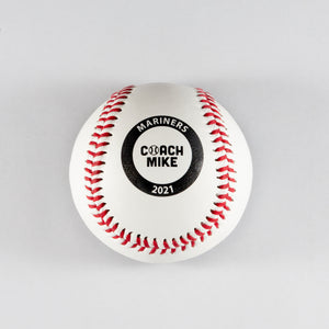 Printed Baseball with Coach & Team Name Outline Circle Design 