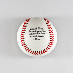 Printed Baseball with Personal Message Design 
