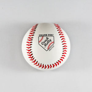 Printed Baseball with Thank You Home Plate Message Design 