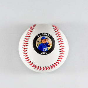 Printed Baseball with Outline Circle Team Name Photo Design 