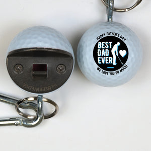 Golf Bottle Opener with Black Circle Best Dad Ever Personalization Design