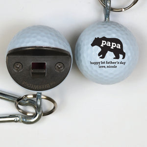 Golf Bottle Opener with Papa Bear Personalization Design