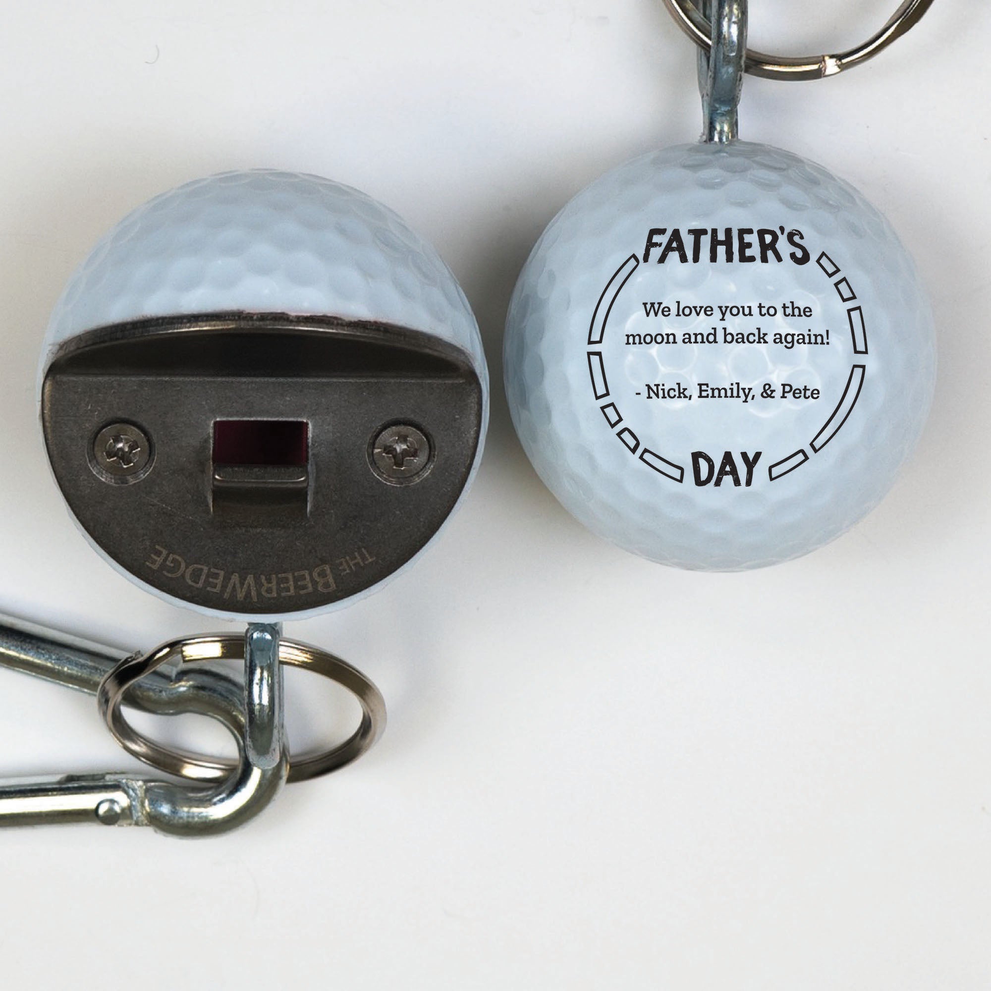 Golf Bottle Opener with Father's Day Pattern Personalization Design