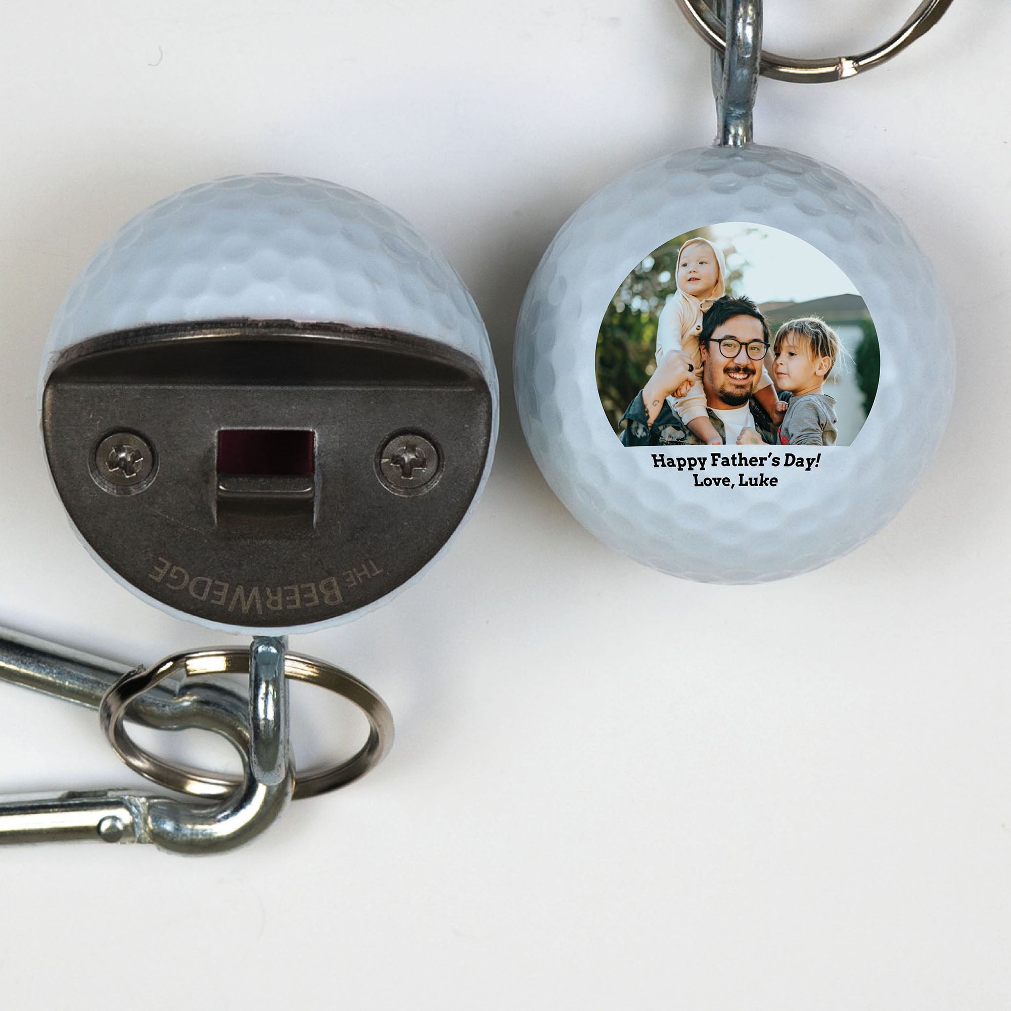 Golf Bottle Opener with Half Circle Photo with Message Design