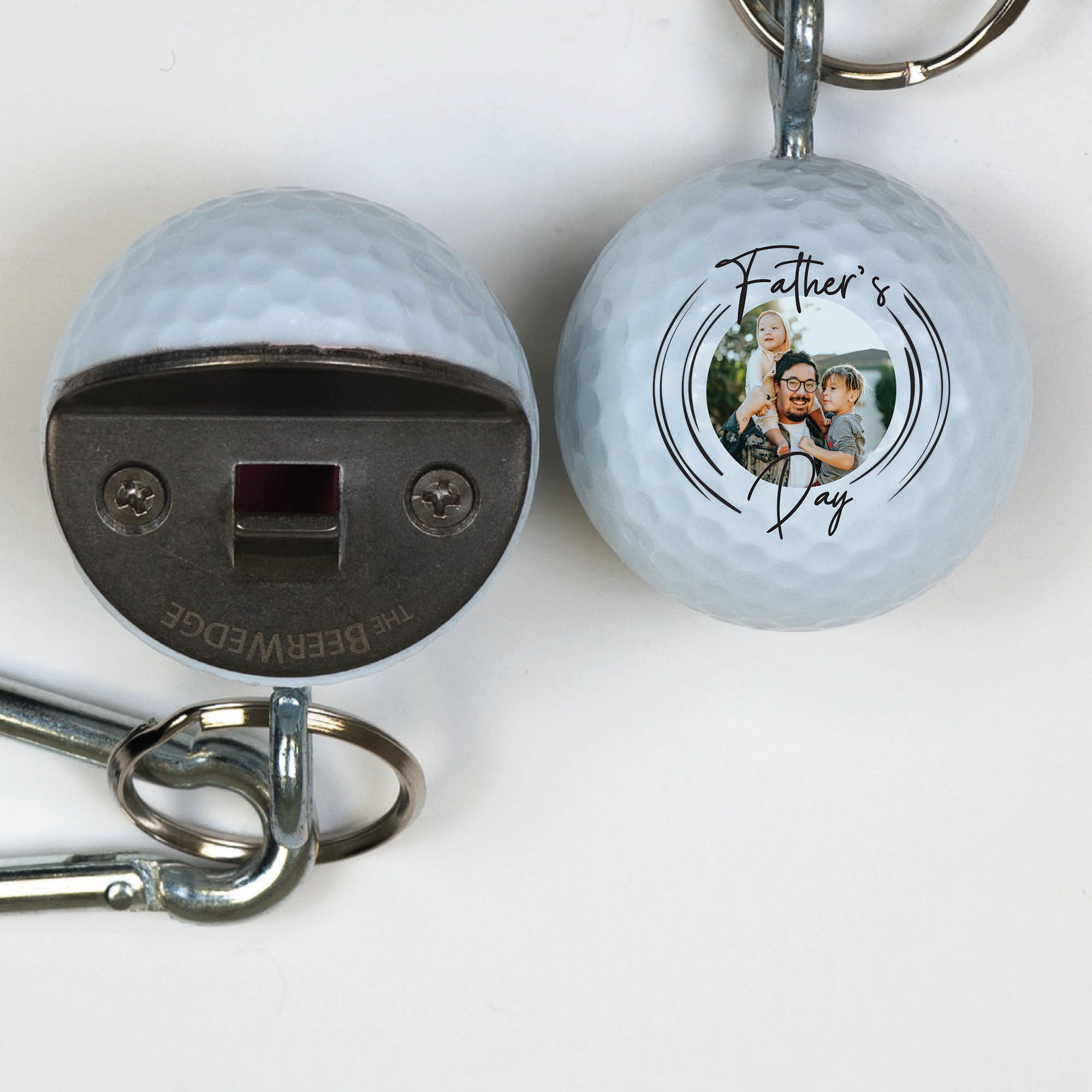 Golf Bottle Opener with Father's Day Line Photo Design