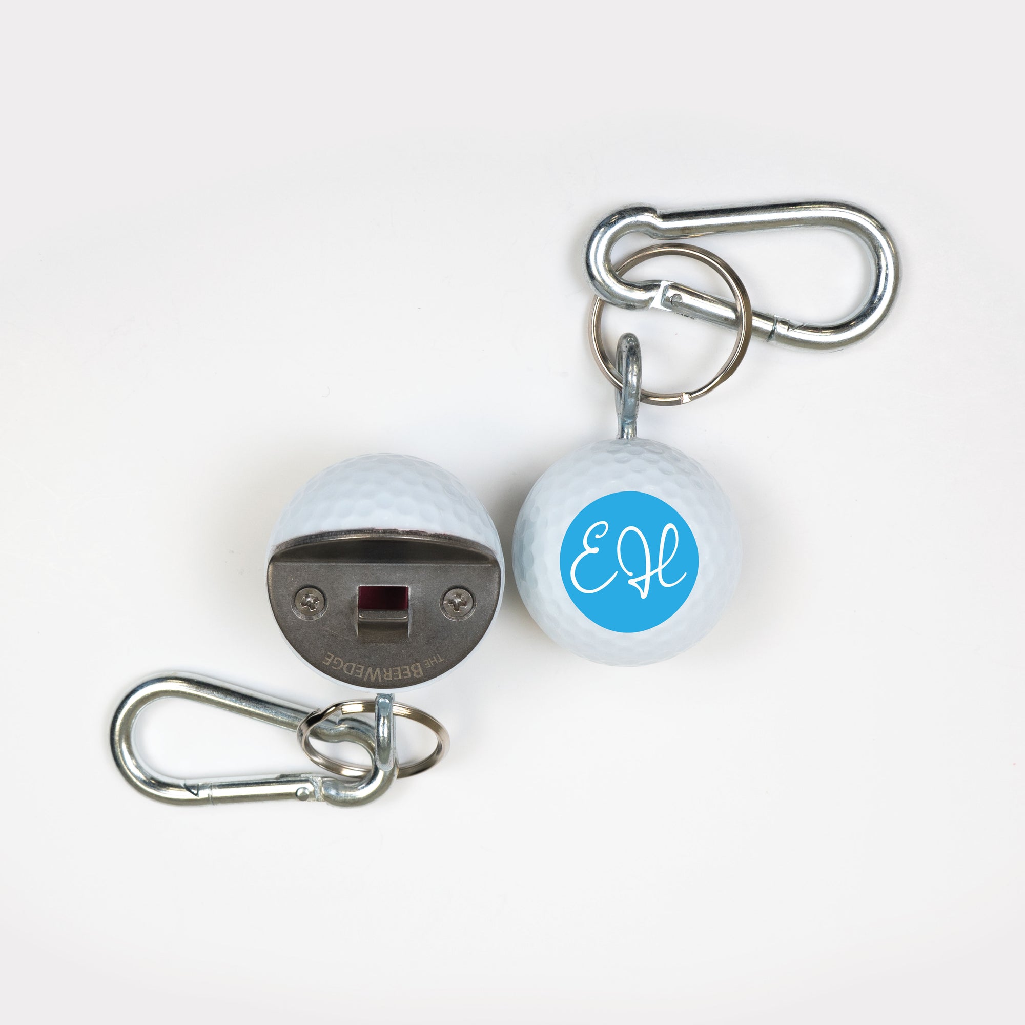 Golf Bottle Opener with Initials and Blue Circle Design