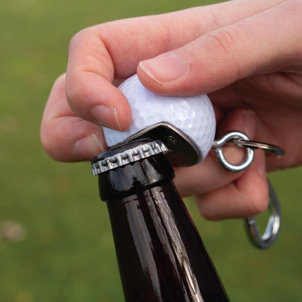 The BeerWedge, Golf Ball Bottle Opener made from a REAL Golf Ball